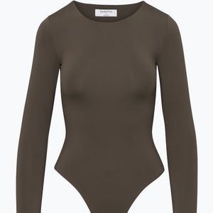 Babaton Contour Crew Longsleeve Bodysuit, Rich Mocha Brown